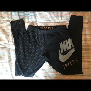 Nike Pants - Nike Black Gray Polka Dot Leggings Medium Nike Pants - Nike Black Gray Polka Dot Leggings Medium